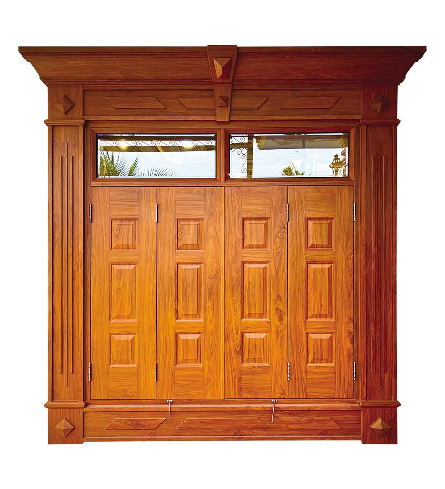Cửa sổ thép vân gỗ CS4-K.CS4
